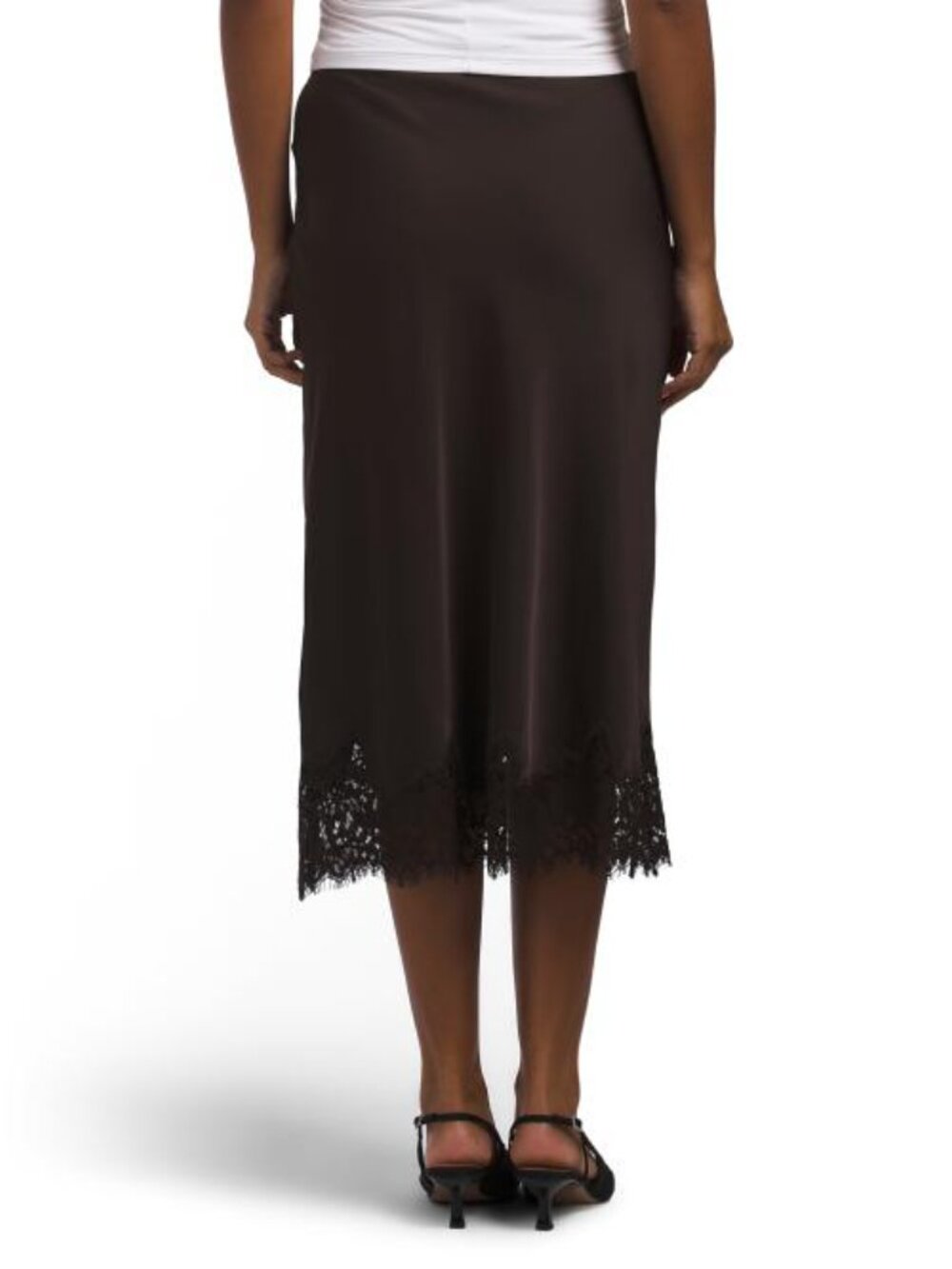RACHEL ZOE Satin Pull On Bias Cut Midi Skirt - Picture 2 of 4